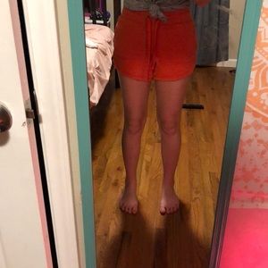 Orange cotton shorts